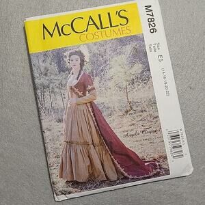 18th Century French Court Gown Pattern Uncut 14-22 Outlander M7826 Cosplay